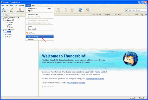 thunderbird setup